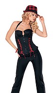 Pirate wench costume with double laced corset